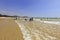 Visitors play on the qixinghai beach, adobe rgb