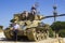 Visitors on top of a discarded Sherman Tank on HarAdar Radar Hill monument