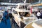 Visitors viewing the various luxury yachts showcased during the BOOT Dusseldorf International Boat Show 2019