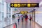 Visitors walk around departure hall inside Chongqing Jiangbei international airport terminal China