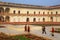 Visitors walking around Anguri Bagh (Grape Garden) in Agra Fort, Uttar Pradesh, India