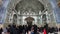 Visitors and worshippers inside of Shrine of Fatima Masumeh in Qom, Iran