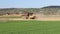 Vislock river, Poland - may 2, 2018:A dump truck is loaded with soil. Land works in the quarry of river gravel. Extraction of natu