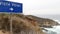 Vista point road sign. California scenic pacific coast cabrillo highway by ocean