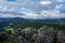 Vista Point: Scenic mountainview mount Peilstein in Austria. Dramatic cloud scenery.