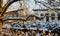 Vista of snow-covered houses in a Dutch village