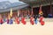 Vistiors waiting for the ceremony to change the guards at the Gyeongbokgung Palace
