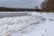 Vistula River during winter in Warsaw, Poland