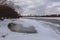 Vistula River during winter in Warsaw, Poland