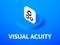 Visual acuity isometric icon, isolated on color background