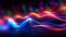 Visual Impact: Background of fast dynamic moving wave lines - blue and red, intense that catches the eye and arouses wonder.