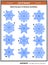 Visual puzzle - match the pairs of identical snowflakes