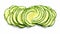 a visual of a single, thinly sliced zucchini