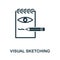 Visual Sketching icon. Simple element from design technology collection. Filled Visual Sketching icon for templates, infographics