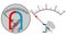 Visual vector illustration shows the work and the device of the ampmeter and voltmeter