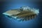 Visualization 3d cad model of battle infantry fighting vehicle, military engineering concept. 3D rendering