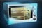 Visualization 3d cad model of Convection Toaster Oven, blueprint. 3D rendering