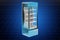 Visualization 3d cad model of refrigerated display case, showcase, blueprint. 3D rendering