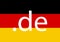 Visualization of the Germany domain name extension with using of the Germany flag colors
