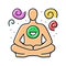 visualization meditation yoga color icon vector illustration