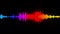 Visualization of voice record, artificial intelligence. Music equalizer, audio waves sound digital player waveform