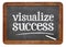 Visualize success advice on slate blackboard