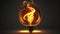 Visually captivating depiction of an electric bulb with a mesmerizing burning spiral