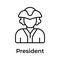 Visually perfect icon of president, ready to use vector