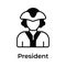 Visually perfect icon of president, ready to use vector