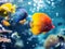 vita sottomarina di pesci colorati nel mare