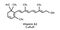 Vitamin A2 Dehydroretinol molecular structure. Vitamin A2 Dehydroretinol skeletal chemical formula. Chemical molecular