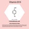 Vitamin B10. 4-Aminobenzoic acid Molecular chemical formula. Useful properties of vitamin. Infographics. Vector