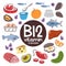 Vitamin B12 food ingredients. Cobalamin