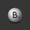 Vitamin B12 Silver Glossy Sphere Icon on Dark Background. Vector