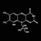 Vitamin B2. riboflavin Molecular chemical formula. Infographics. Vector illustration on black background.