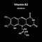 Vitamin B2. riboflavin Molecular chemical formula. Infographics. Vector illustration on black background.