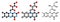 Vitamin B2 riboflavin molecule. Stylized 2D rendering and conventional skeletal formula.