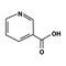 Vitamin B3. A nicotinic acid. Niacin, Vitamin PP. Molecular chemical formula. Infographics. Vector illustration on