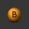 Vitamin B3 Orange Glossy Sphere Icon on Dark Background. Vector