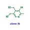 Vitamin b6 hand drawn vector formula chemical structure lettering blue green