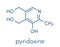 Vitamin B6 pyridoxine molecule. Skeletal formula.