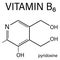 Vitamin B6 or pyridoxine molecule. Skeletal formula.