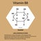 Vitamin B8. Inositol Molecular chemical formula. Useful properties of vitamin. Infographics. Vector illustration on