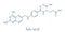 Vitamin B9 folic acid molecule. Skeletal formula.