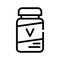 Vitamin bottle for cat line icon vector illustration