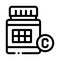Vitamin bottle icon vector outline illustration