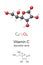 Vitamin C, Ascorbic acid molecule model and chemical formula