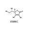 Vitamin C skeletal formula, vector illustration