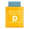 Vitamin d bottle icon, cartoon style