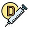 Vitamin d solution icon vector flat